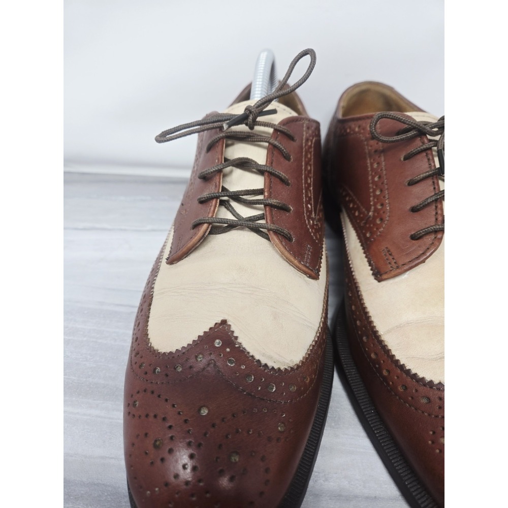 Vintage Cole Haan Wingtip Oxford Spectator Flex Comfort 2 Tone Dress Shoes 8.5 D - Picture 5 of 11